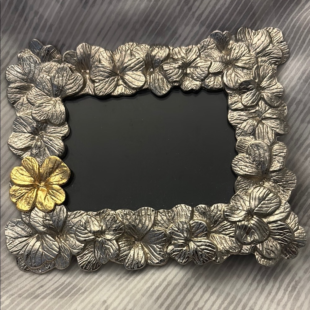 Silver and Gold Floral Accent Picture Frame